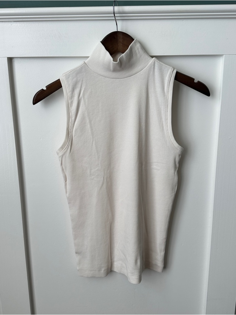 LOFT Cream Mock Neck Sleeveless Tank